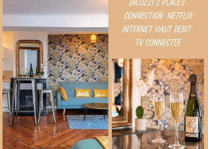 Le Lovely Cosy Jacuzzi Centre-ville Wifi Apartment *